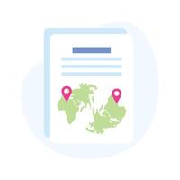 Get this amazing icon of maps file, location file vector design