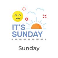 Happy sunday icon design in trendy style, editable vector