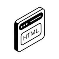 Creatively designed isometric icon of website address, programming vector