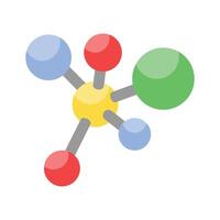 hermosamente diseñado icono de moléculas en moderno isométrica estilo, molecular red vector