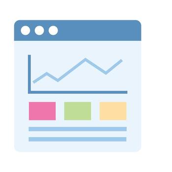 un icono de web análisis en de moda estilo aislado en blanco antecedentes vector