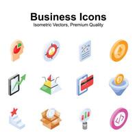 Have a look at this visually appealing business and finance isometric icons set vector