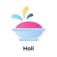 An icon of holi in modern design style , indian cultural festiva vector