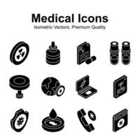 Catch a sight at this beautiful and amazing medical and healthcare isometric vectors set