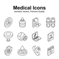 Catch a sight at this beautiful and amazing medical and healthcare isometric vectors set