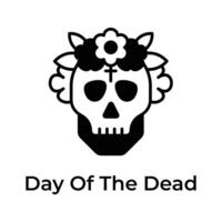 un increíble día de el muerto icono en editable estilo, aislado en blanco antecedentes vector