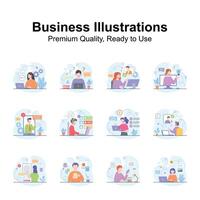 Pack of business and marketing in illustrations trendy design style, ready to use in websites and mobile apps vector