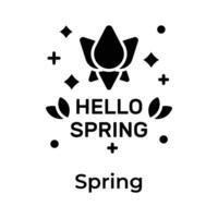 Flower with leaves denoting concept icon of spring season, hello spring icon design vector