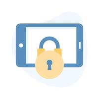 Mobile with padlock, premium flat icon of mobile security vector