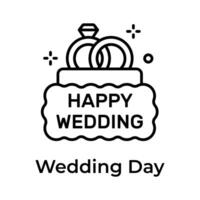 Have a look at this amazing icon of happy wedding, editable vector