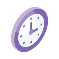 un isométrica icono de alarma reloj en editable estilo, fácil a utilizar y descargar vector