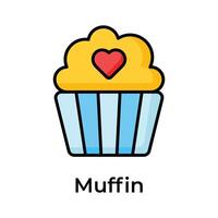 Download this creatively crafted icon of cupcake, confectionery item vector