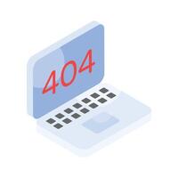 Grab this beautifully designed isometric icon of 404 error vector