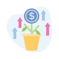 Grab this carefully crafted money plant vector, icon of business development vector