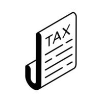 Have a look at this amazing isometric icon of tax report in trendy style vector