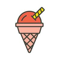 Cone ice cream vector design in flat style, ready to use icon