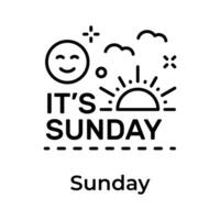 Happy sunday icon design in trendy style, editable vector