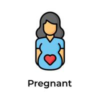 Have a look at this amazing icon of pregnant woman in trendy style vector