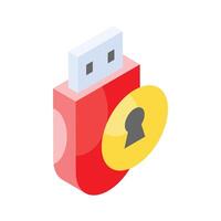 Keyhole with usb showing concept icon of secure usb, modern style vector