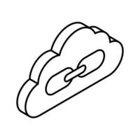 Get this creative icon of cloud link in isometric style isolated on white background vector
