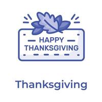 Happy thanksgiving board icon design, premium vector ready to use