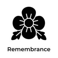 An icon of poppy flower showing concept icon of remembrance day vector