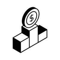 An amazing isometric icon of financial podium in modern design style vector