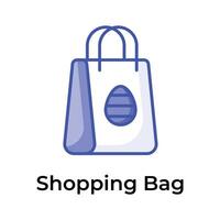 Decorated egg on shopping showing concept icon of easter egg, ready to use vector