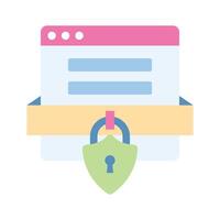 Well designed flat icon of website security, locked website vector design