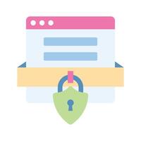 Well designed flat icon of website security, locked website vector design