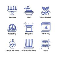 Set of holiday icon in modern design style, ready to use in your websites and mobile apps vector