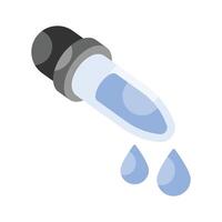 Modern isometric icon of dropper, pipette dropper, medicine dropper vector