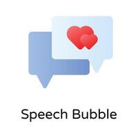 Speech bubble having heart denoting flat concept icon of mothers day conversation vector