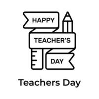 Be the owner of this beautiful happy teachers day logotype icon, up for premium use vector