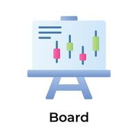 Candlestick chart on board denoting concept icon of business presentation vector