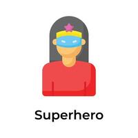 un hembra vistiendo ojo máscara en su cara representando superhéroe vector