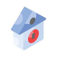 bien diseñado vector de casa proteccion en de moda isométrica estilo, editable icono