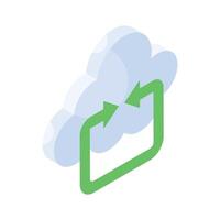 Grab this beautiful icon of cloud syncing, cloud update vector design