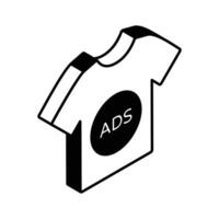 Modern isometric icon of sponsored ad, marketing shirt vector design