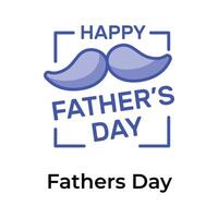 Happy fathers day vector design in trendy style, unique and premium vector