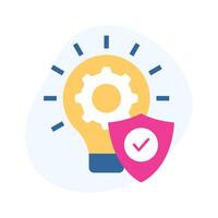 Grab this beautiful icon of idea protection, verified idea vector design