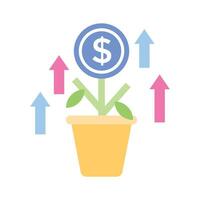 Grab this carefully crafted money plant vector, icon of business development vector