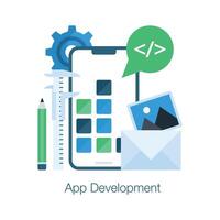 Get your hold on this amazing icon of mobile app development in modern style vector