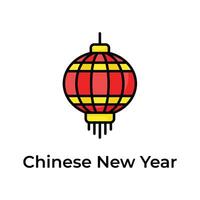 Unique and trendy vector design of chinese lantern, chinese new year icon