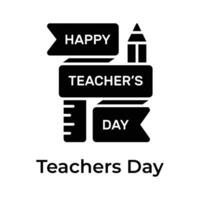 Be the owner of this beautiful happy teachers day logotype icon, up for premium use vector