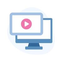 Video player flat icon, trendy style ready to use vector