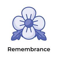 An icon of poppy flower showing concept icon of remembrance day vector