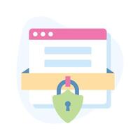 Well designed flat icon of website security, locked website vector design