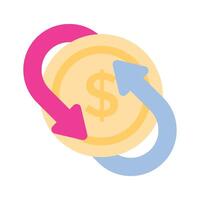 Grab this carefully designed flat icon of money flow in trendy style vector