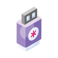 Medical data usb isometric vector design, medical and healthcare related icon